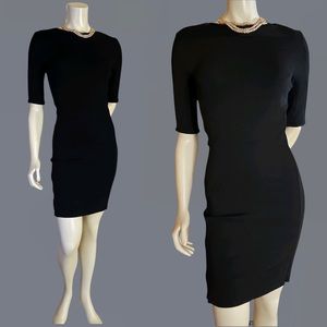 Diane Von Furstenberg | Black Bodycon 3/4 Sleeve Short Dress